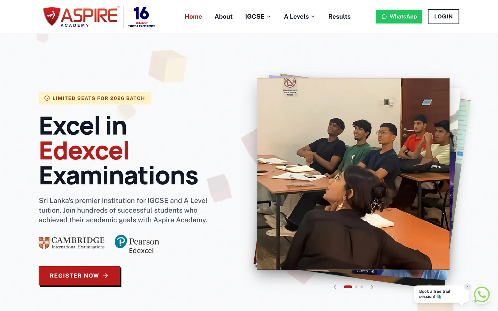 Aspire Academy home page hero